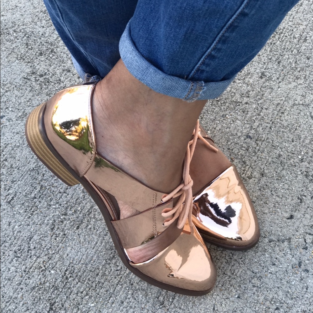Rose Gold Cutout Oxfords
